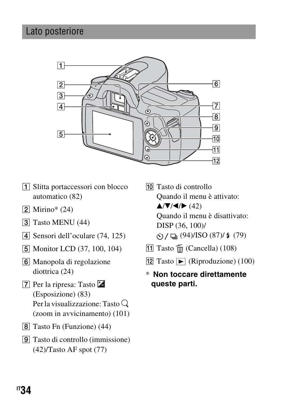 Lato posteriore | Sony DSLR-A290 User Manual | Page 202 / 343