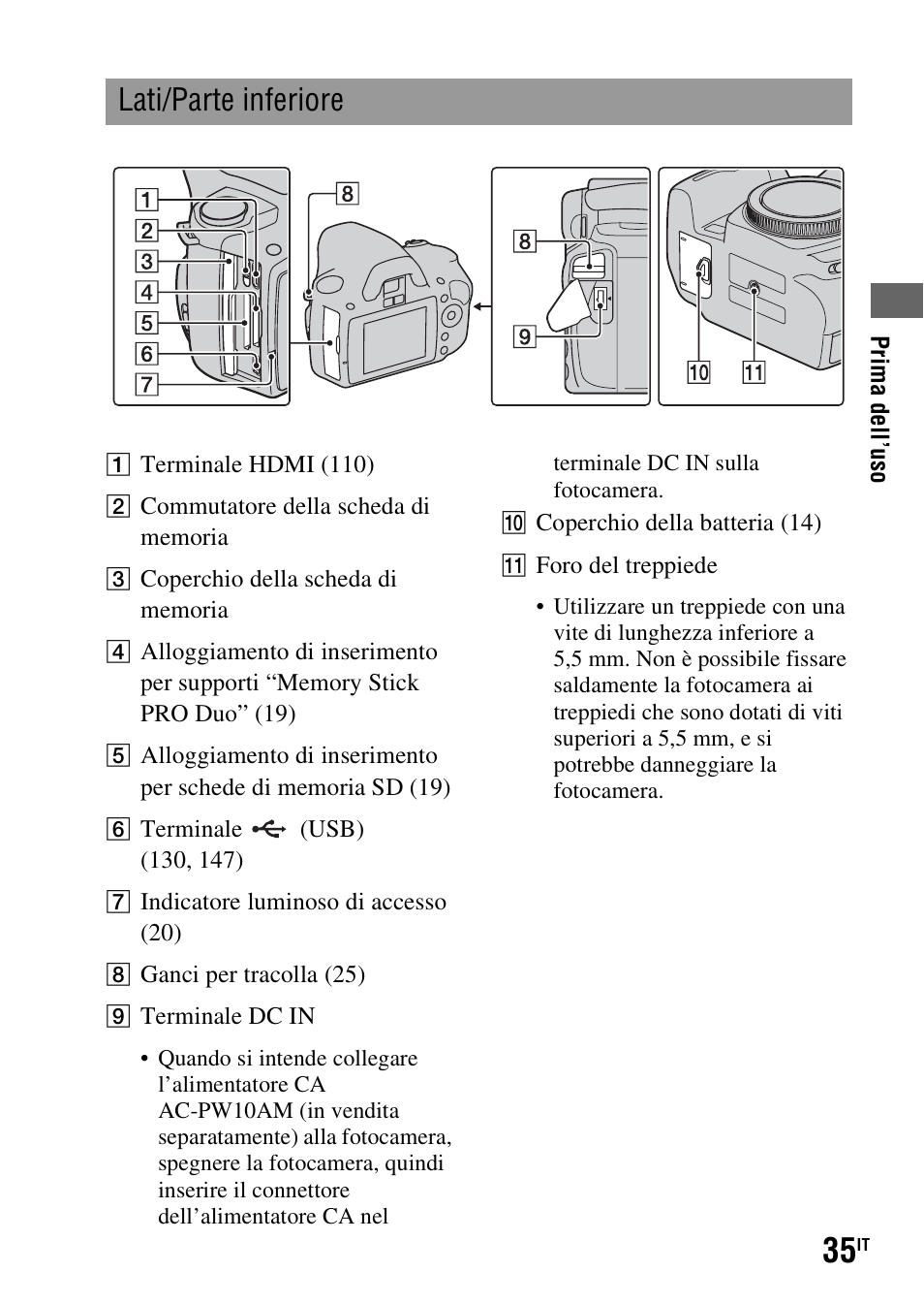 Lati/parte inferiore | Sony DSLR-A290 User Manual | Page 203 / 343