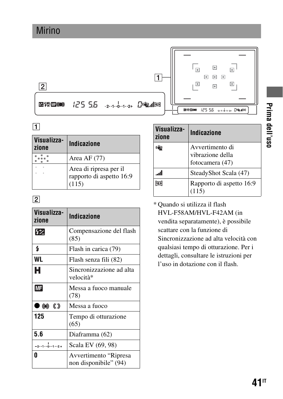 Mirino | Sony DSLR-A290 User Manual | Page 209 / 343