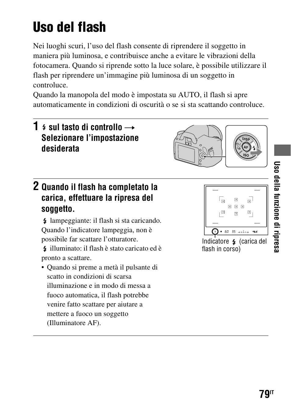 Uso del flash, O* (79), H (79) | Ca (79) | Sony DSLR-A290 User Manual | Page 247 / 343