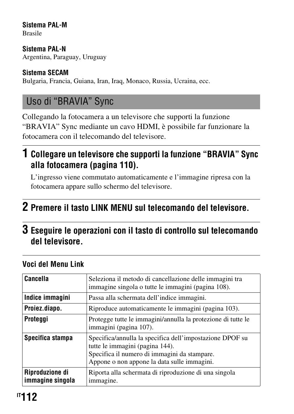 Uso di “bravia” sync | Sony DSLR-A290 User Manual | Page 280 / 343