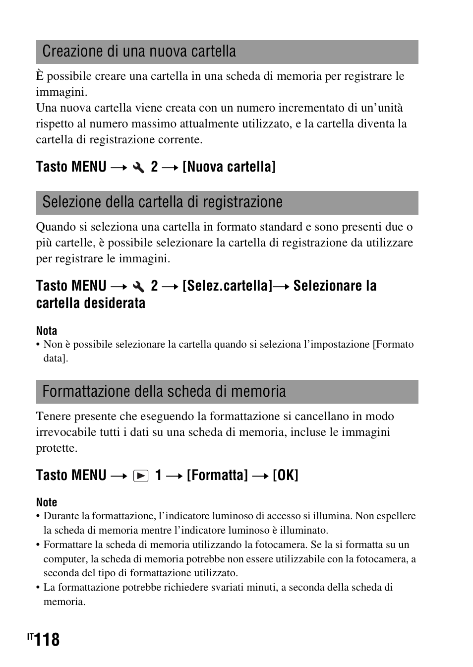 Ta (118), Lla (118), Ella (118) | Sony DSLR-A290 User Manual | Page 286 / 343