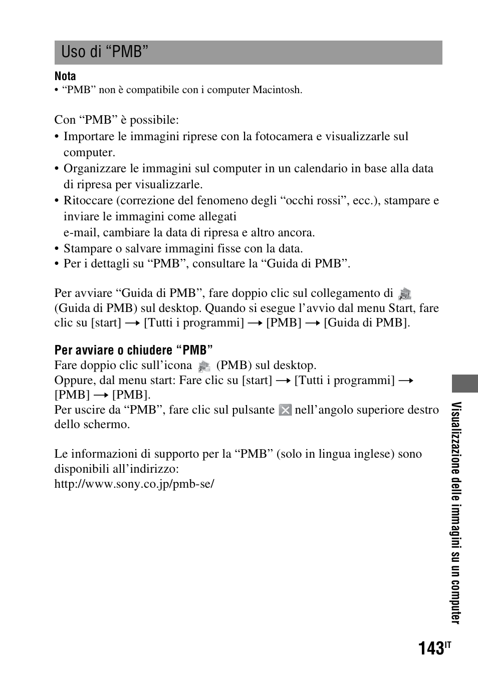 Uso di “pmb | Sony DSLR-A290 User Manual | Page 311 / 343