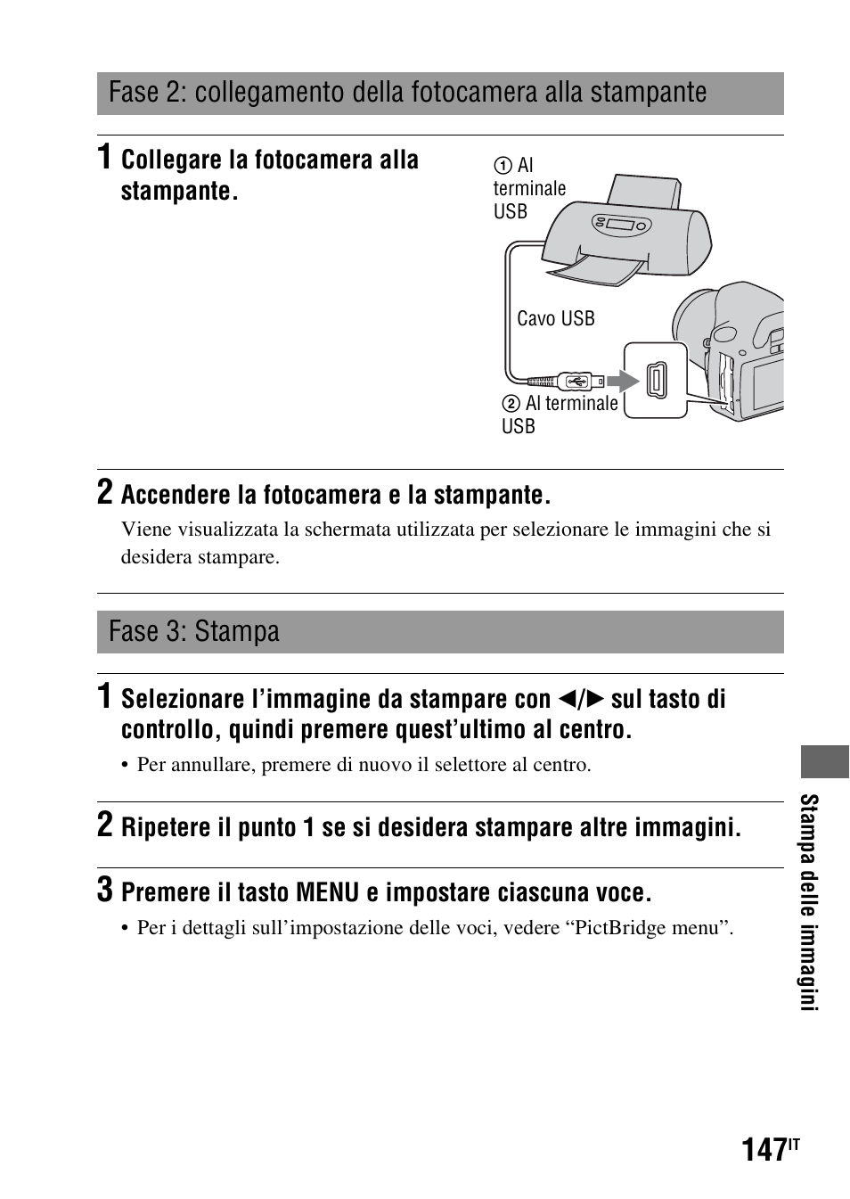 Fase 3: stampa | Sony DSLR-A290 User Manual | Page 315 / 343