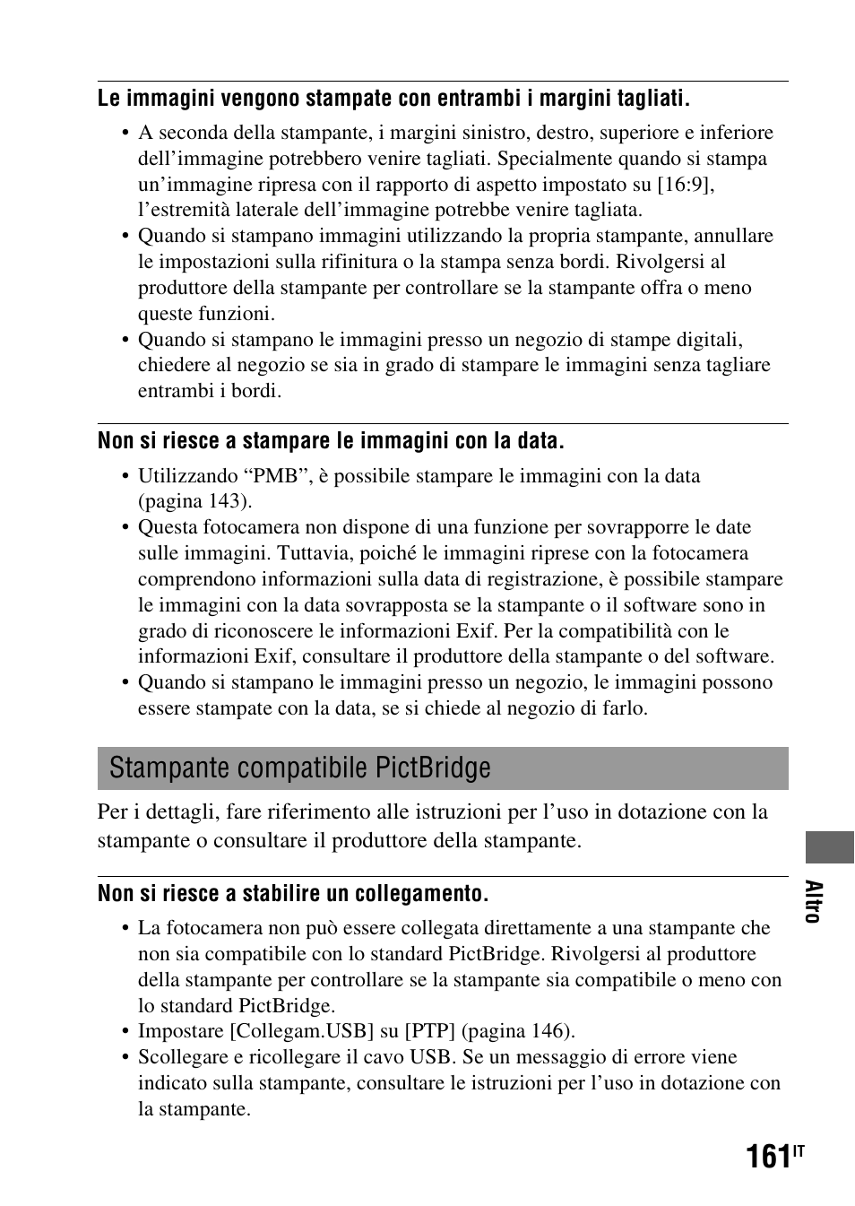 E “stampante compatibile pictbridge, Stampante compatibile pictbridge | Sony DSLR-A290 User Manual | Page 329 / 343