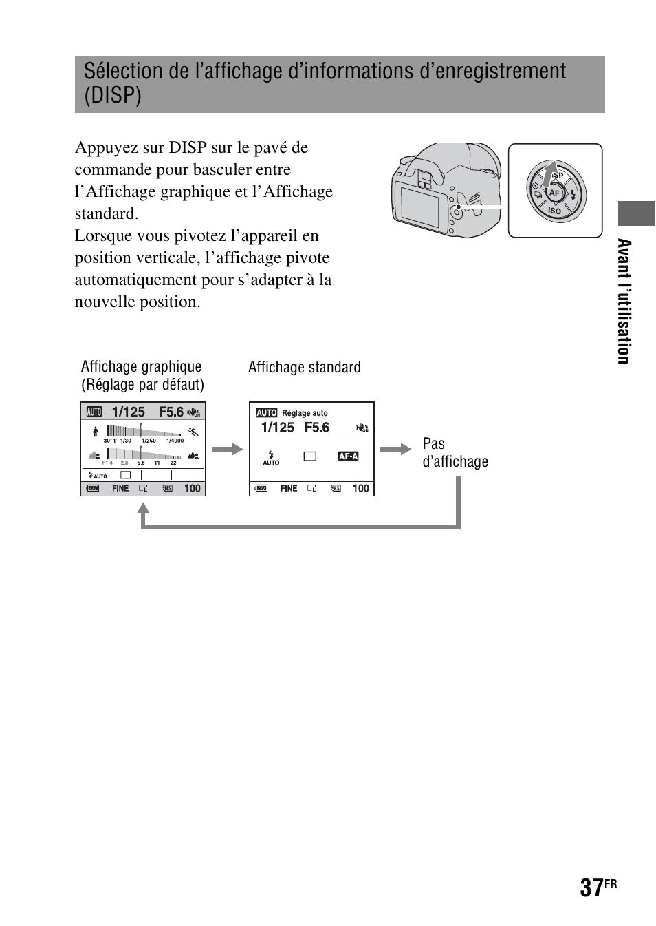 Disp), Disp (37 | Sony DSLR-A290 User Manual | Page 37 / 343