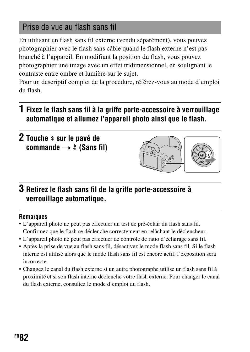 Prise de vue au flash sans fil, Il (82) | Sony DSLR-A290 User Manual | Page 82 / 343