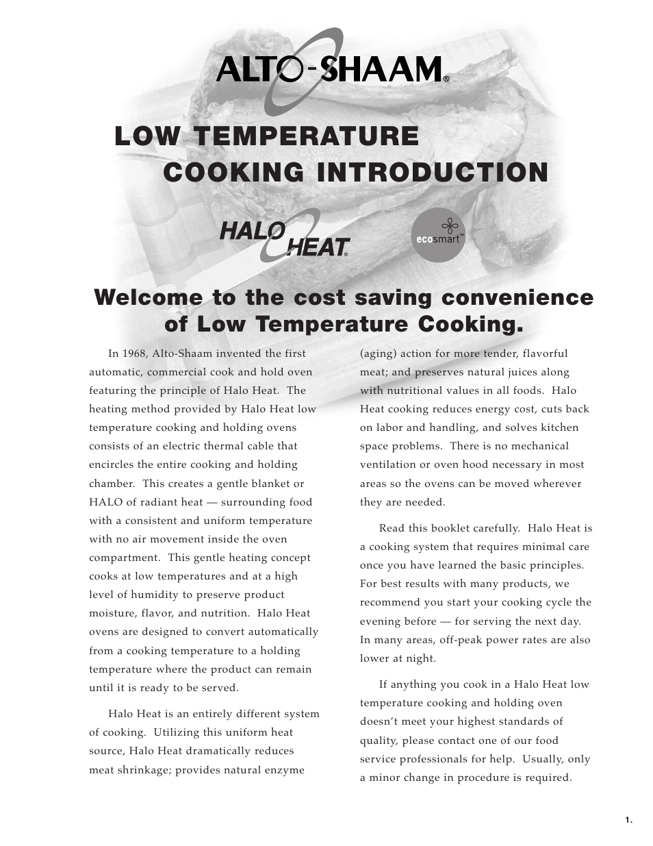 1_intro, Low temperature cooking introduction | Alto-Shaam MN-28656 User Manual | Page 3 / 91