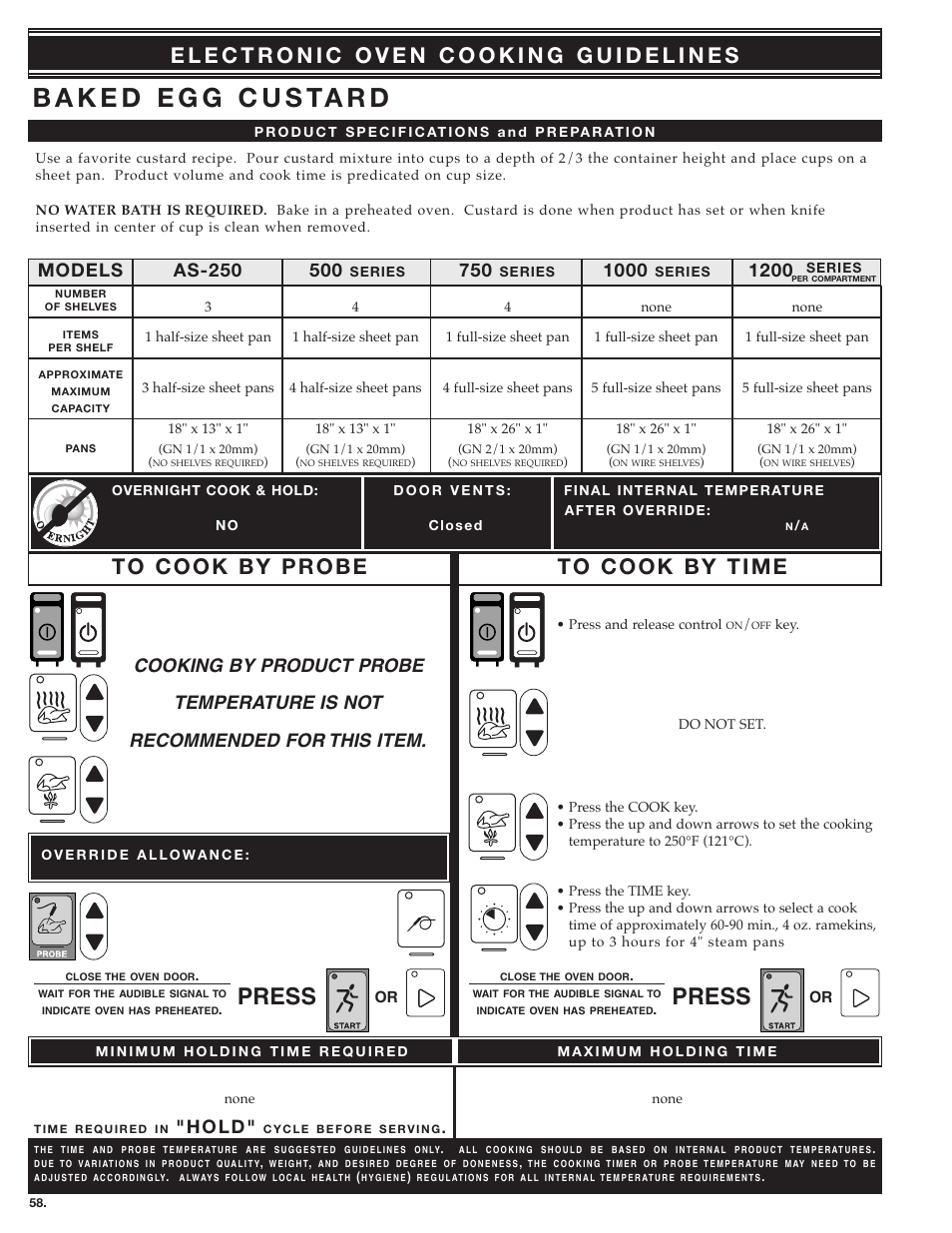 Press, 1200 models, H o l d | Alto-Shaam MN-28656 User Manual | Page 60 / 91