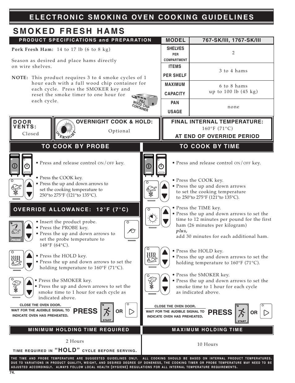 Press, H o l d | Alto-Shaam MN-28656 User Manual | Page 76 / 91