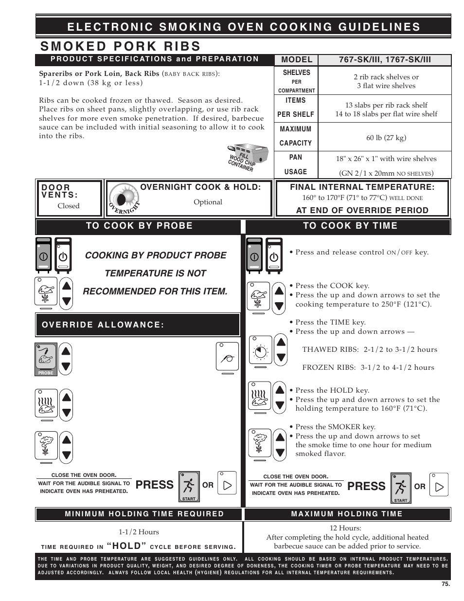 Press, H o l d | Alto-Shaam MN-28656 User Manual | Page 77 / 91