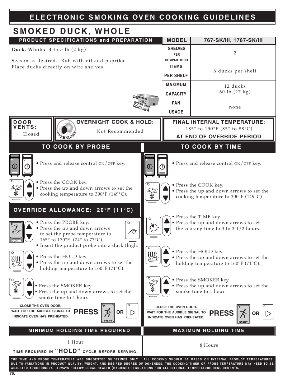 Press, H o l d | Alto-Shaam MN-28656 User Manual | Page 78 / 91