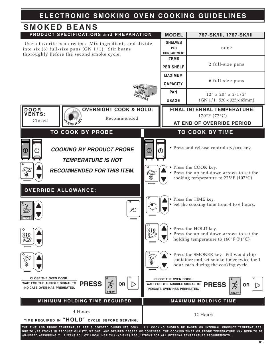 Press, H o l d | Alto-Shaam MN-28656 User Manual | Page 83 / 91