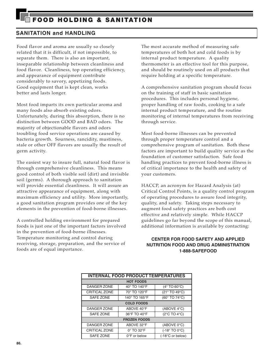 Sanitation and handling | Alto-Shaam MN-28656 User Manual | Page 88 / 91
