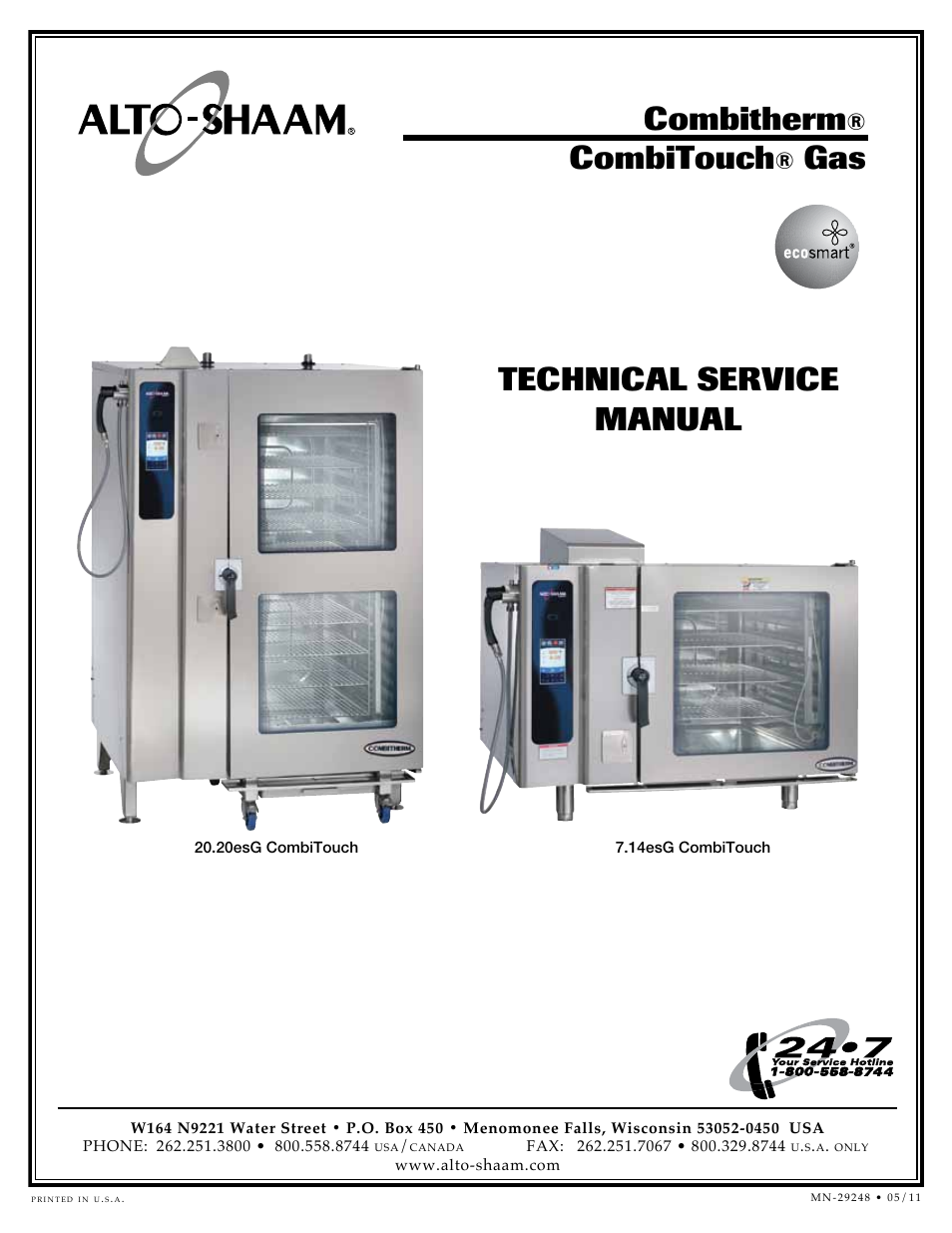 Alto-Shaam COMBITHERM 20.20ESG User Manual | 107 pages