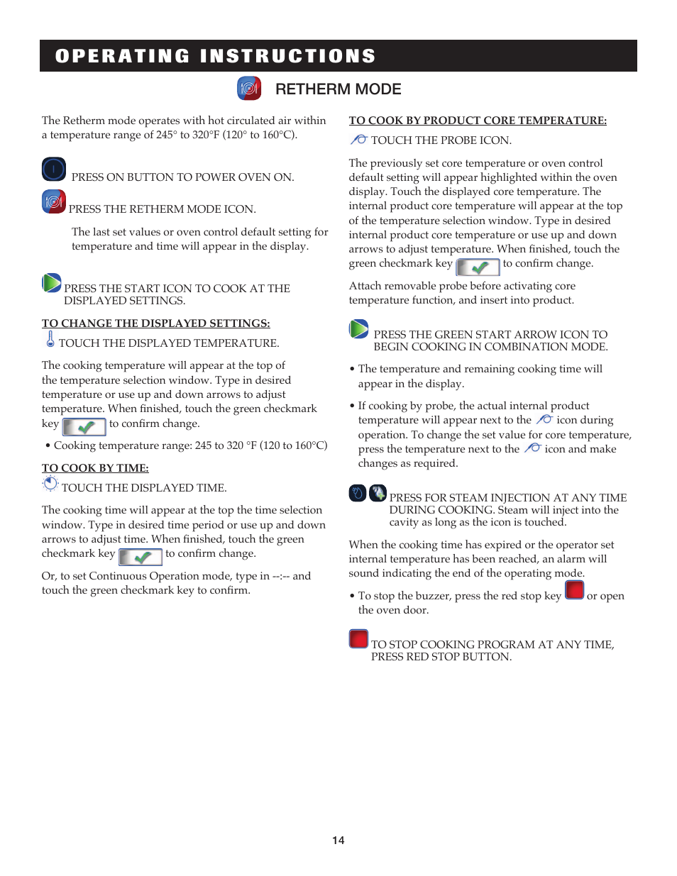 Retherm mode | Alto-Shaam COMBITHERM 20.20ESG User Manual | Page 17 / 107