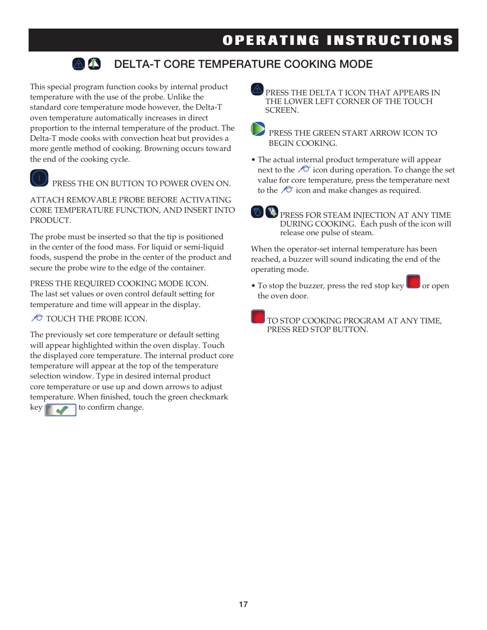Delta-t core temperature cooking mode | Alto-Shaam COMBITHERM 20.20ESG User Manual | Page 20 / 107
