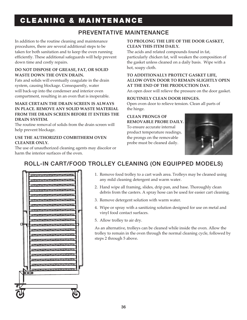 Preventative maintenance | Alto-Shaam COMBITHERM 20.20ESG User Manual | Page 39 / 107