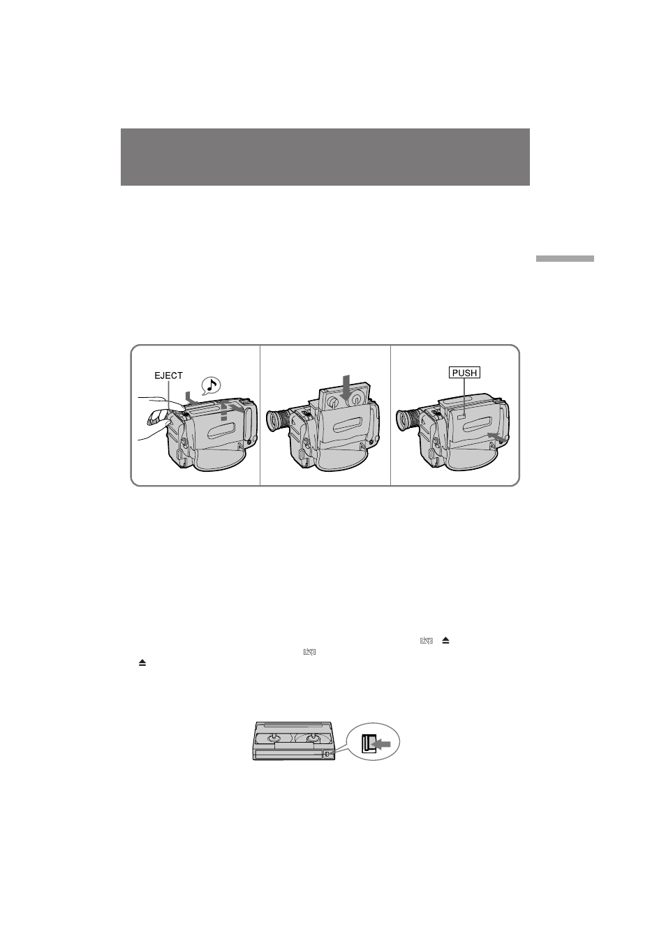 Einlegen der cassette, Inserimento della cassetta, Einlegen der cassette inserimento della cassetta | Sony CCD-TR501E User Manual | Page 11 / 88