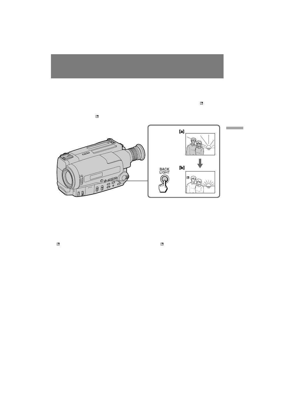 Verwendung der gegenlichtfunktion, Riprese in controluce | Sony CCD-TR501E User Manual | Page 31 / 88