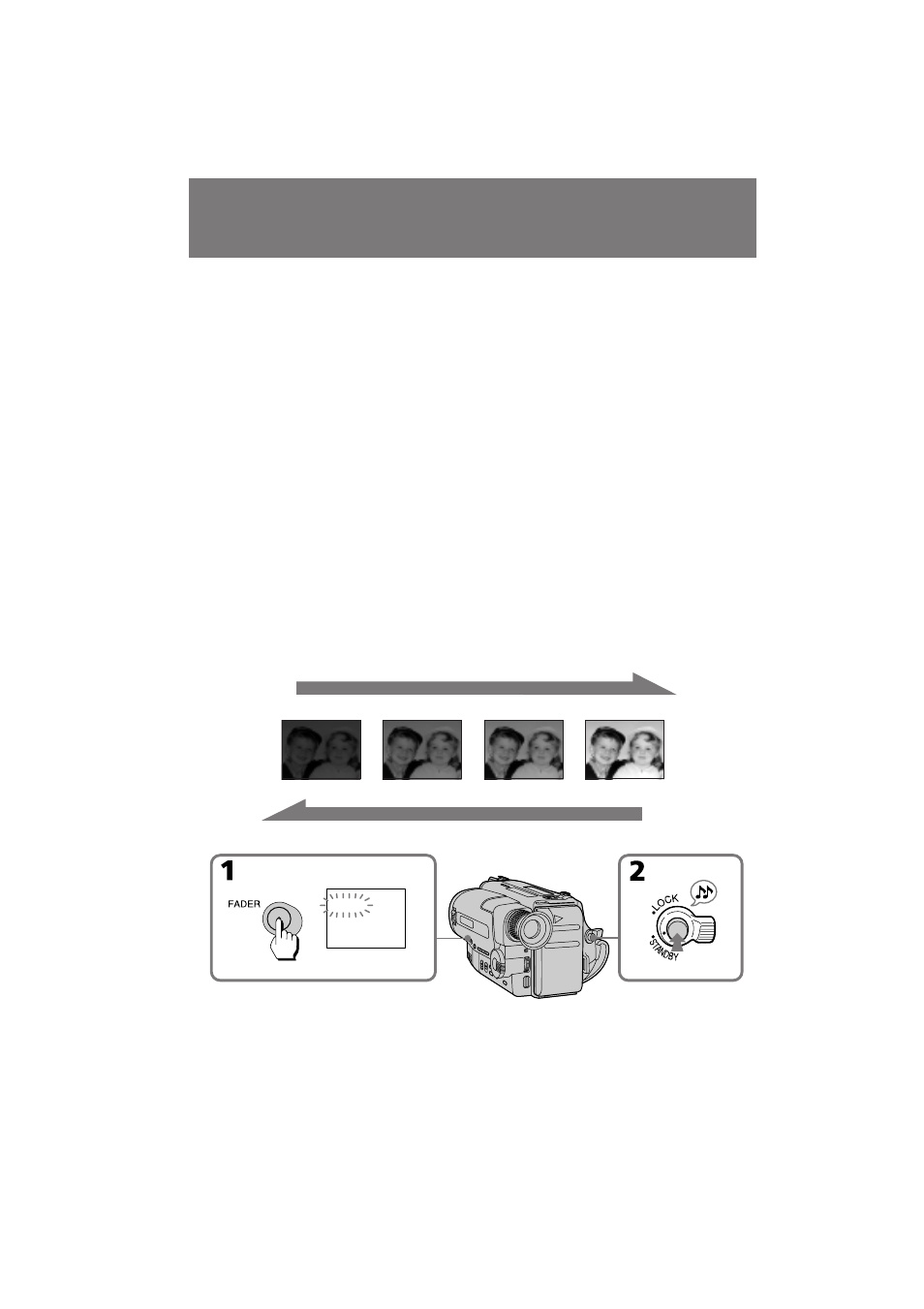 Ein- und ausblendung, Dissolvenza in apertura e in chiusura | Sony CCD-TR501E User Manual | Page 32 / 88