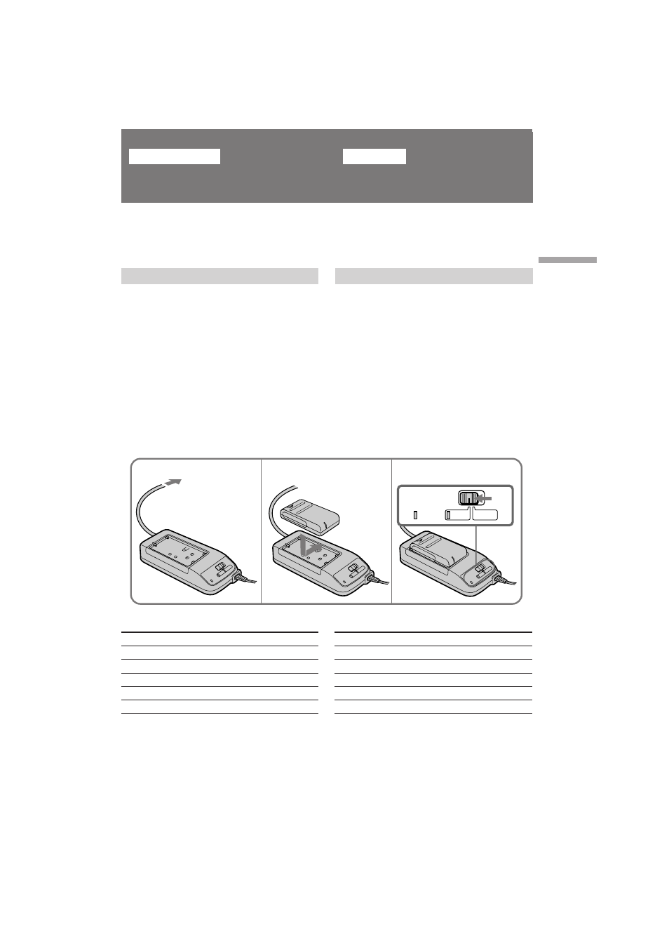 Laden und anbringen des akkus, Carica e installazione del blocco batteria | Sony CCD-TR501E User Manual | Page 7 / 88