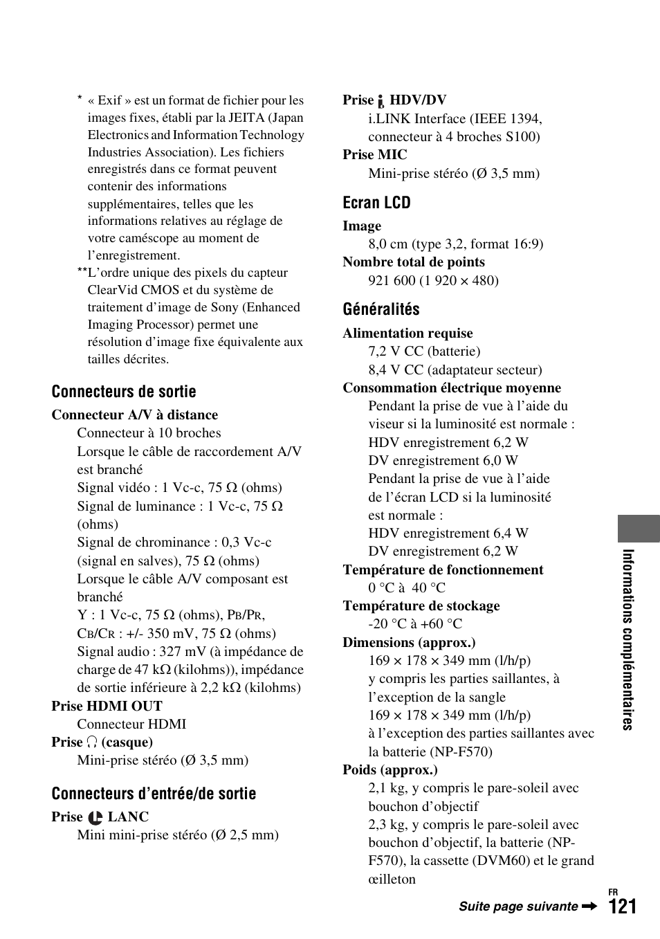 Sony HDR-FX1000E User Manual | Page 121 / 271