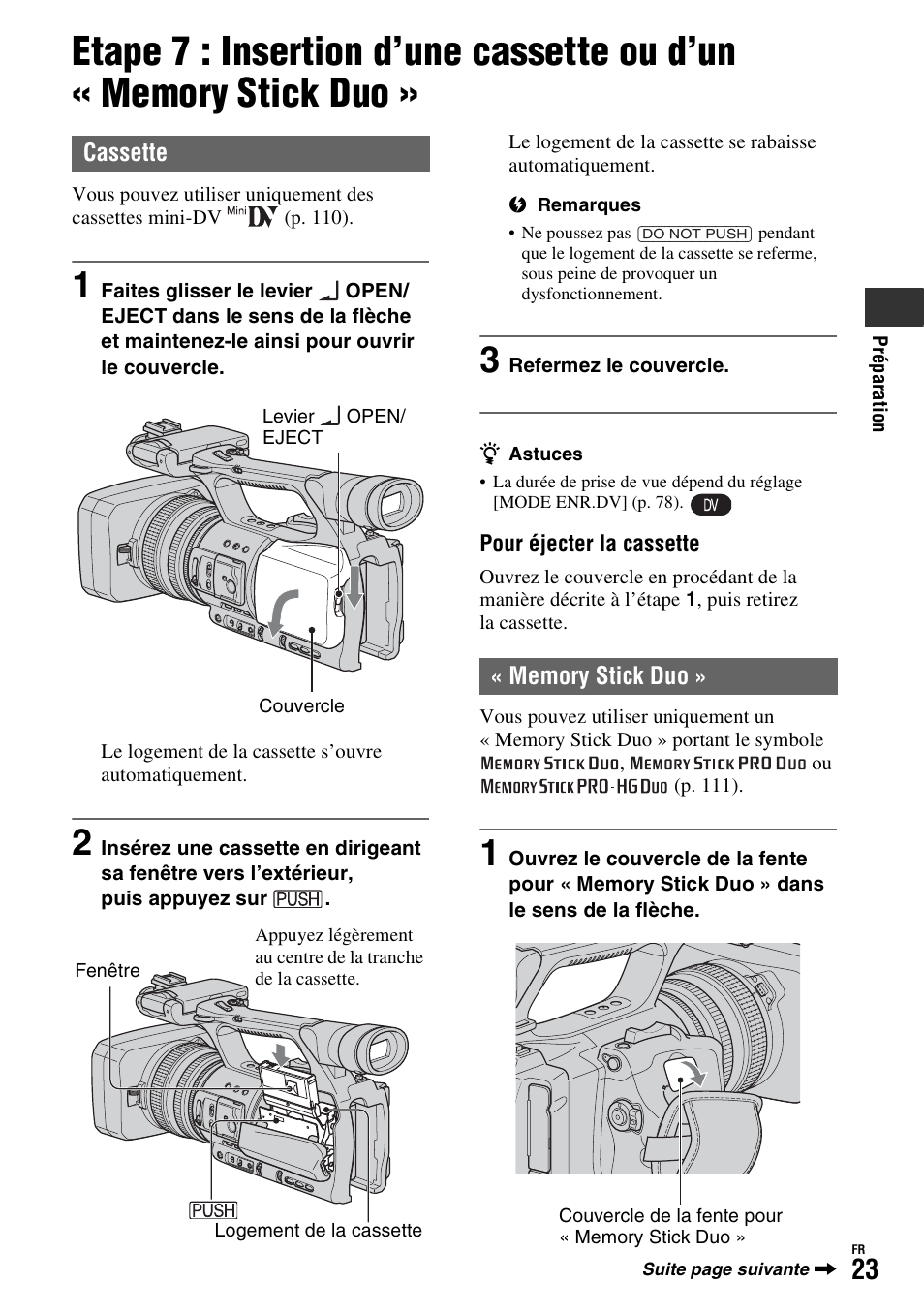 Sony HDR-FX1000E User Manual | Page 23 / 271