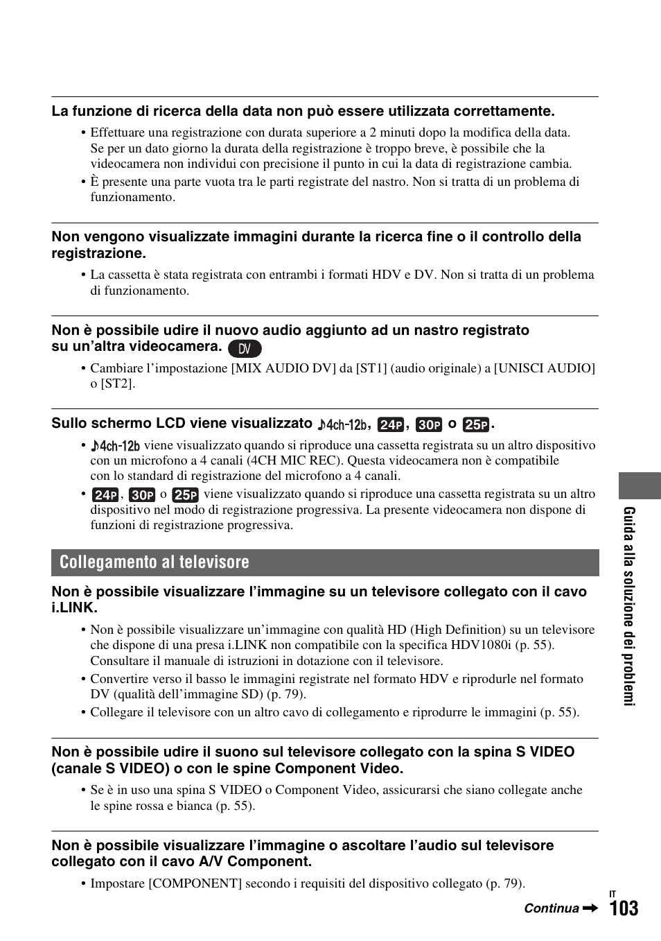 P. 103, Collegamento al televisore | Sony HDR-FX1000E User Manual | Page 237 / 271