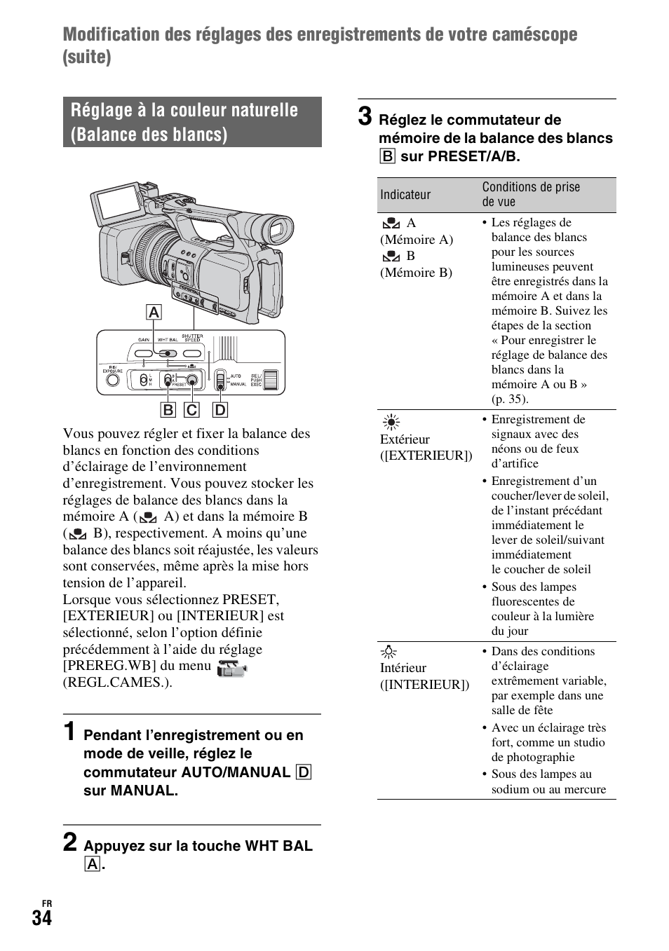 Sony HDR-FX1000E User Manual | Page 34 / 271