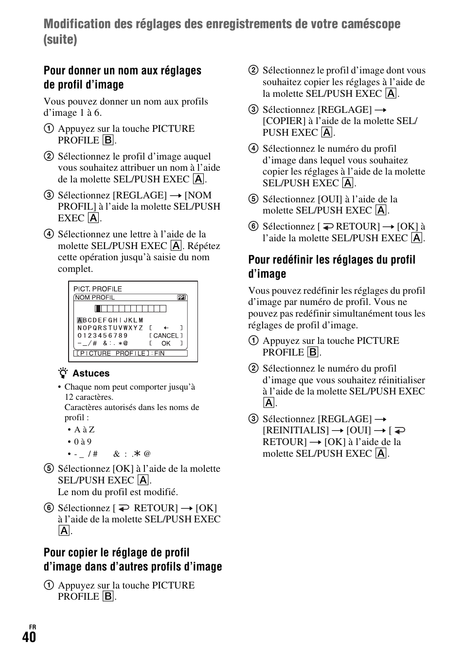 Sony HDR-FX1000E User Manual | Page 40 / 271
