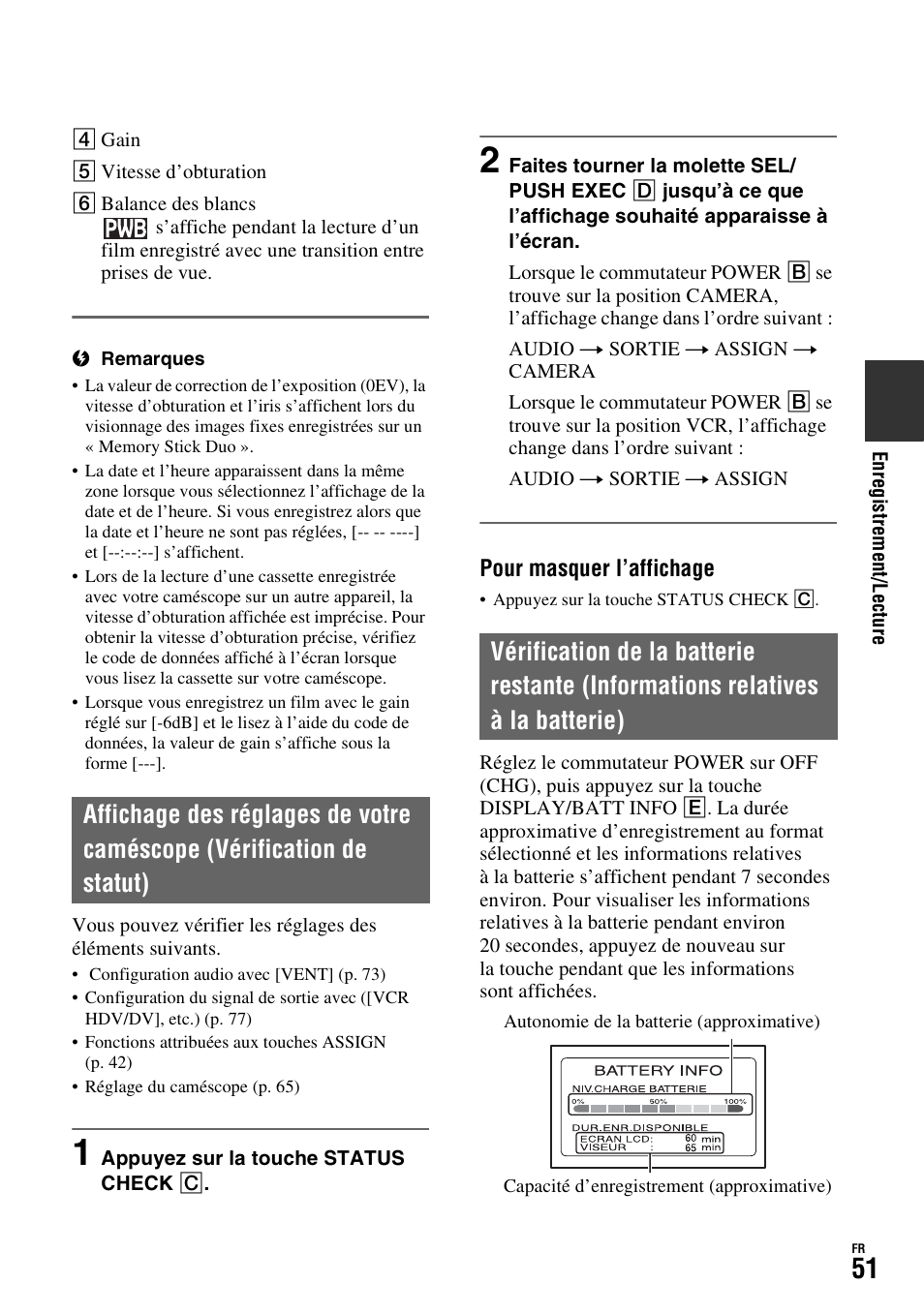 P. 51) | Sony HDR-FX1000E User Manual | Page 51 / 271