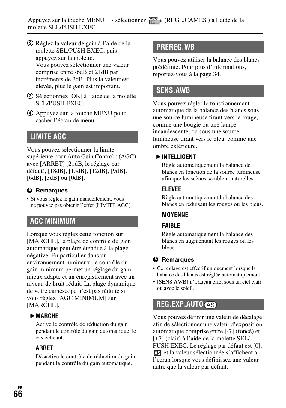 O (p. 66) | Sony HDR-FX1000E User Manual | Page 66 / 271