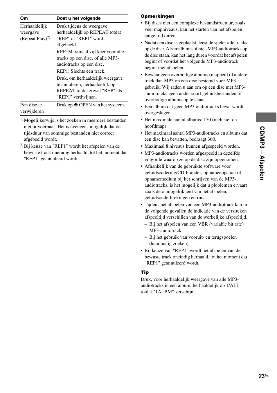 Cd /m p 3 – a fsp ele n 23 | Sony NAS-CZ1 User Manual | Page 181 / 435