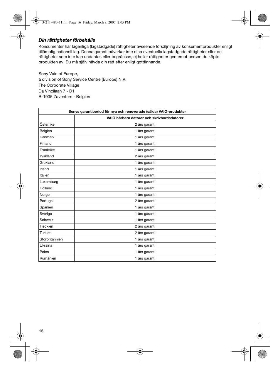 Din rättigheter förbehålls | Sony VGN-N38Z User Manual | Page 16 / 88