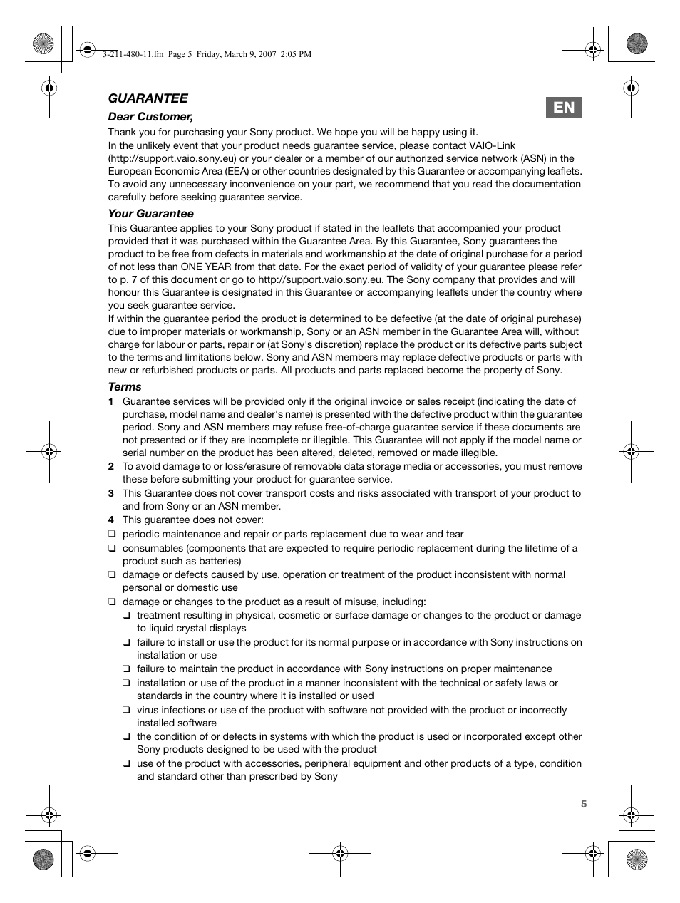 Sony VGN-N38Z User Manual | Page 5 / 88