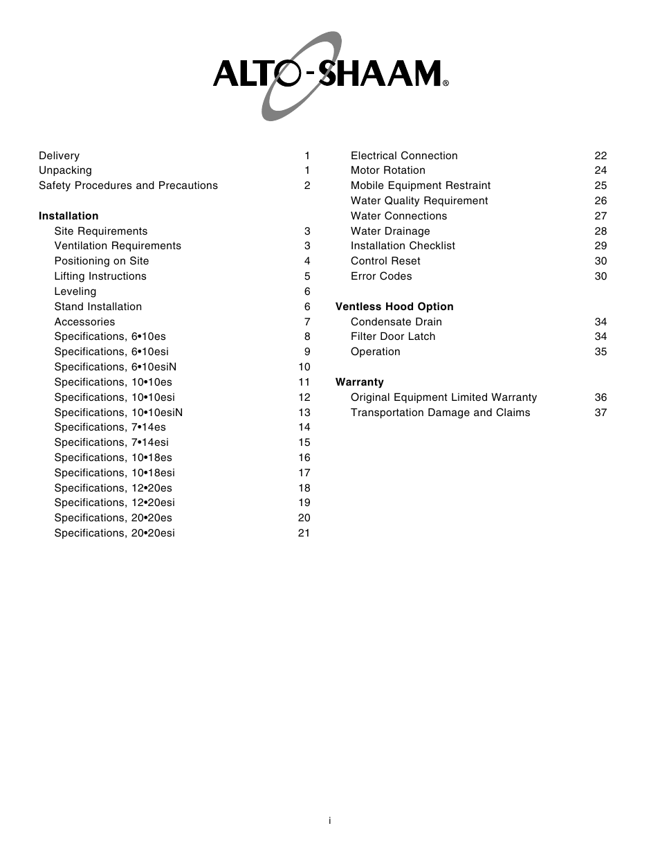 Alto-Shaam 1220 User Manual | Page 2 / 39