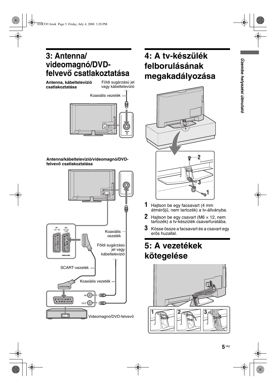 A vezetékek kötegelése | Sony KDL-32V4000 User Manual | Page 155 / 181