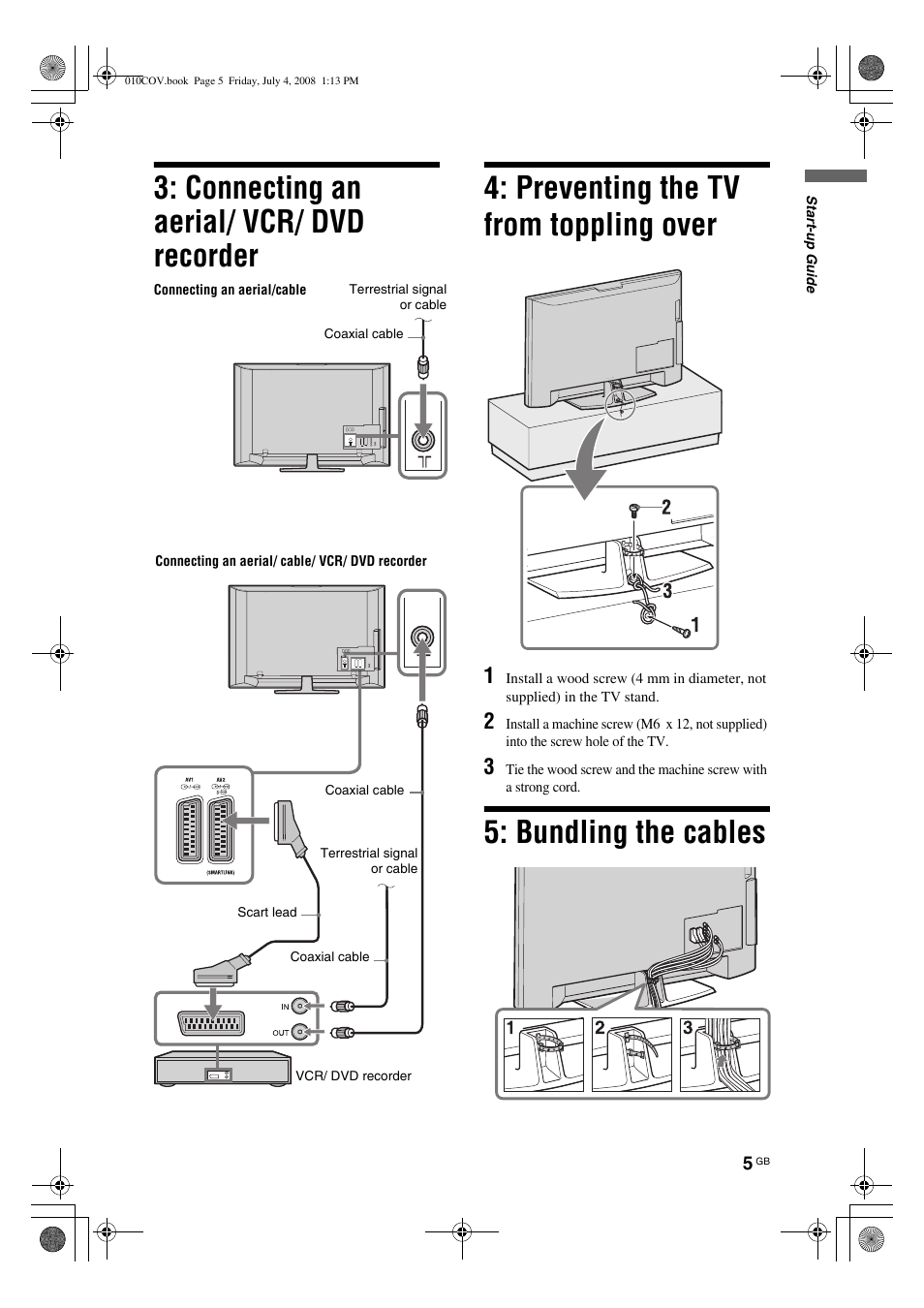 Bundling the cables | Sony KDL-32V4000 User Manual | Page 5 / 181