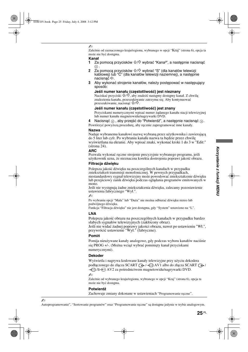 Sony KDL-32V4000 User Manual | Page 85 / 181