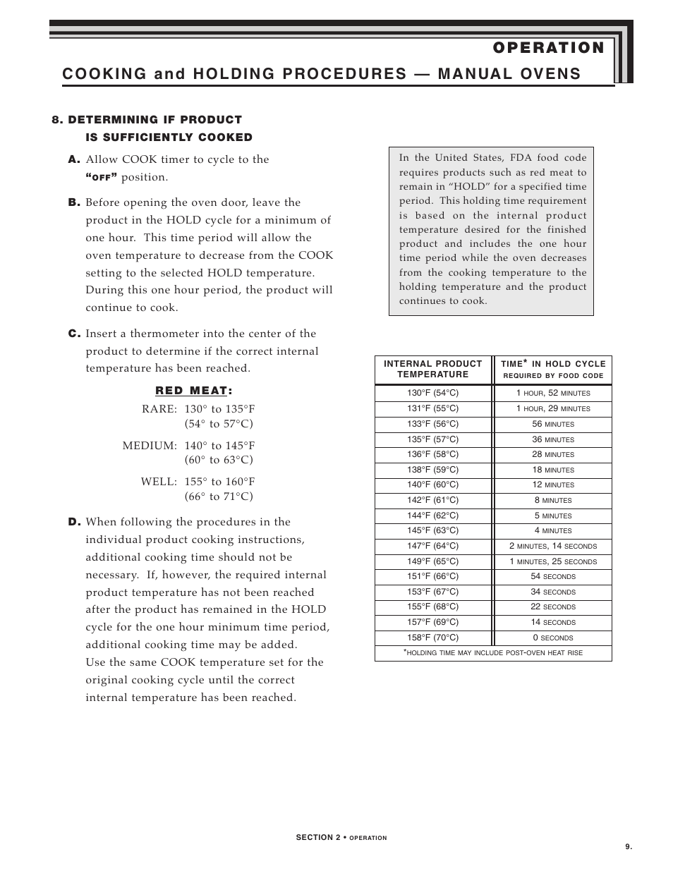 Alto-Shaam LOW TEMPERATURE COOKING AND HOLDING OVENS 750 User Manual | Page 11 / 79