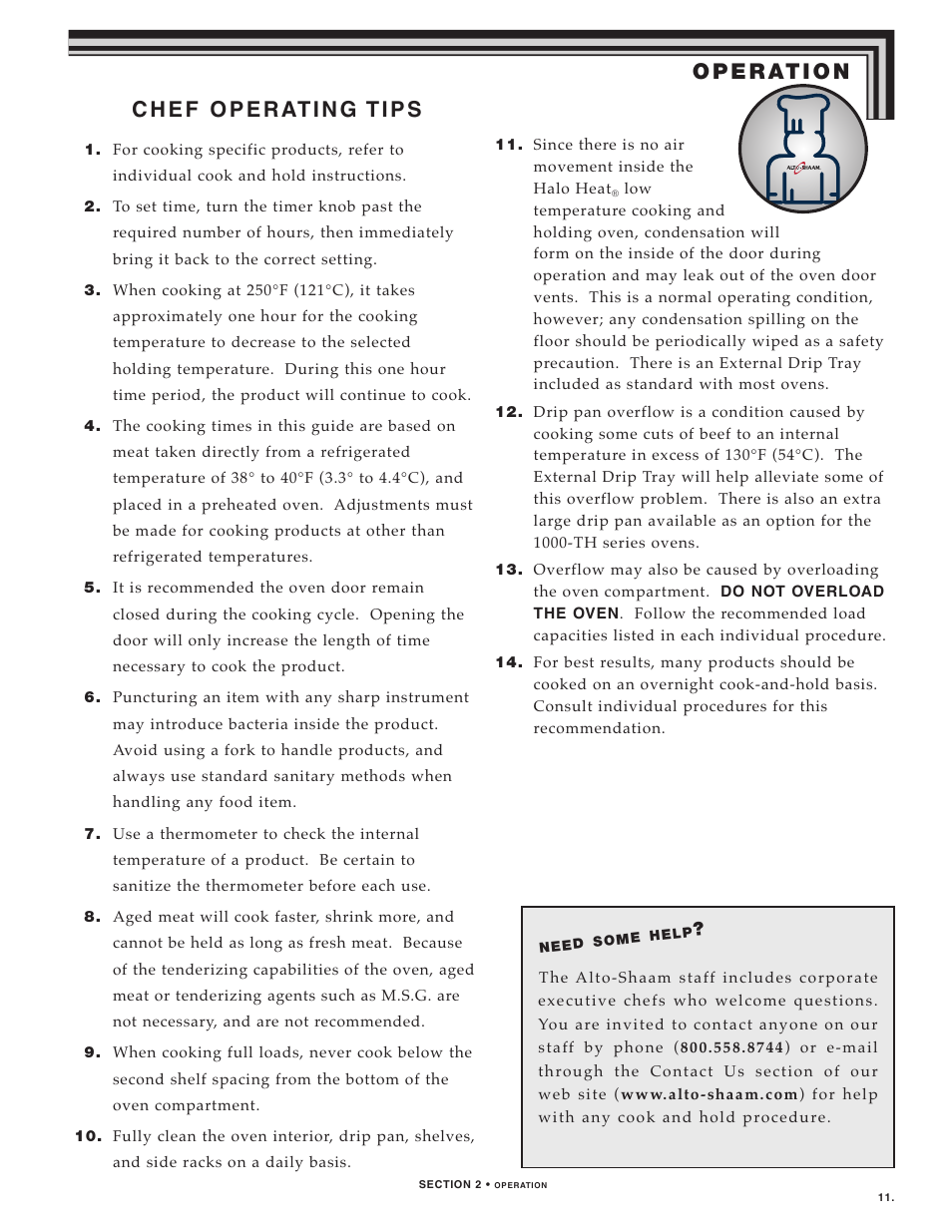 Alto-Shaam LOW TEMPERATURE COOKING AND HOLDING OVENS 750 User Manual | Page 13 / 79