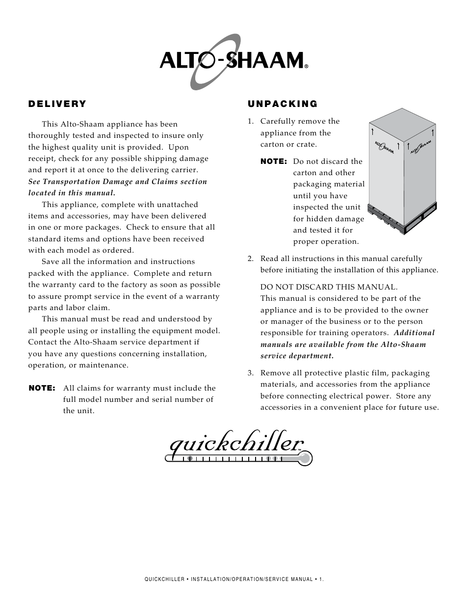 Alto-Shaam QC2-3 User Manual | Page 3 / 60