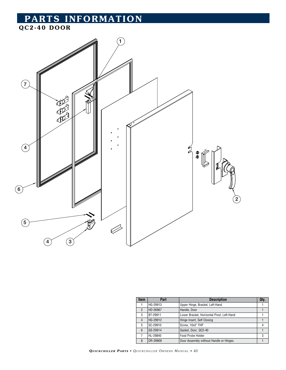 Q c 2 - 4 0 d o o r | Alto-Shaam QC2-3 User Manual | Page 45 / 60