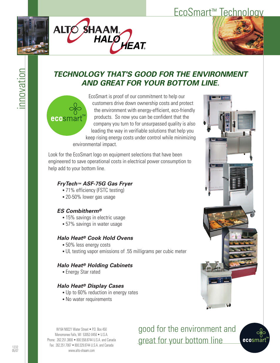 Alto-Shaam EcoSmart Cook and Hold Ovens User Manual | 1 page