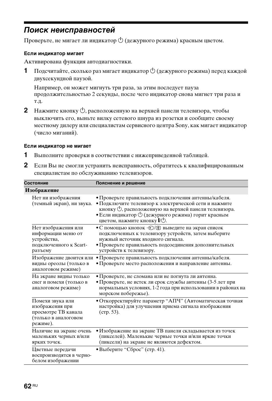 Поиск неисправностей | Sony KDL-40W4710 User Manual | Page 174 / 179