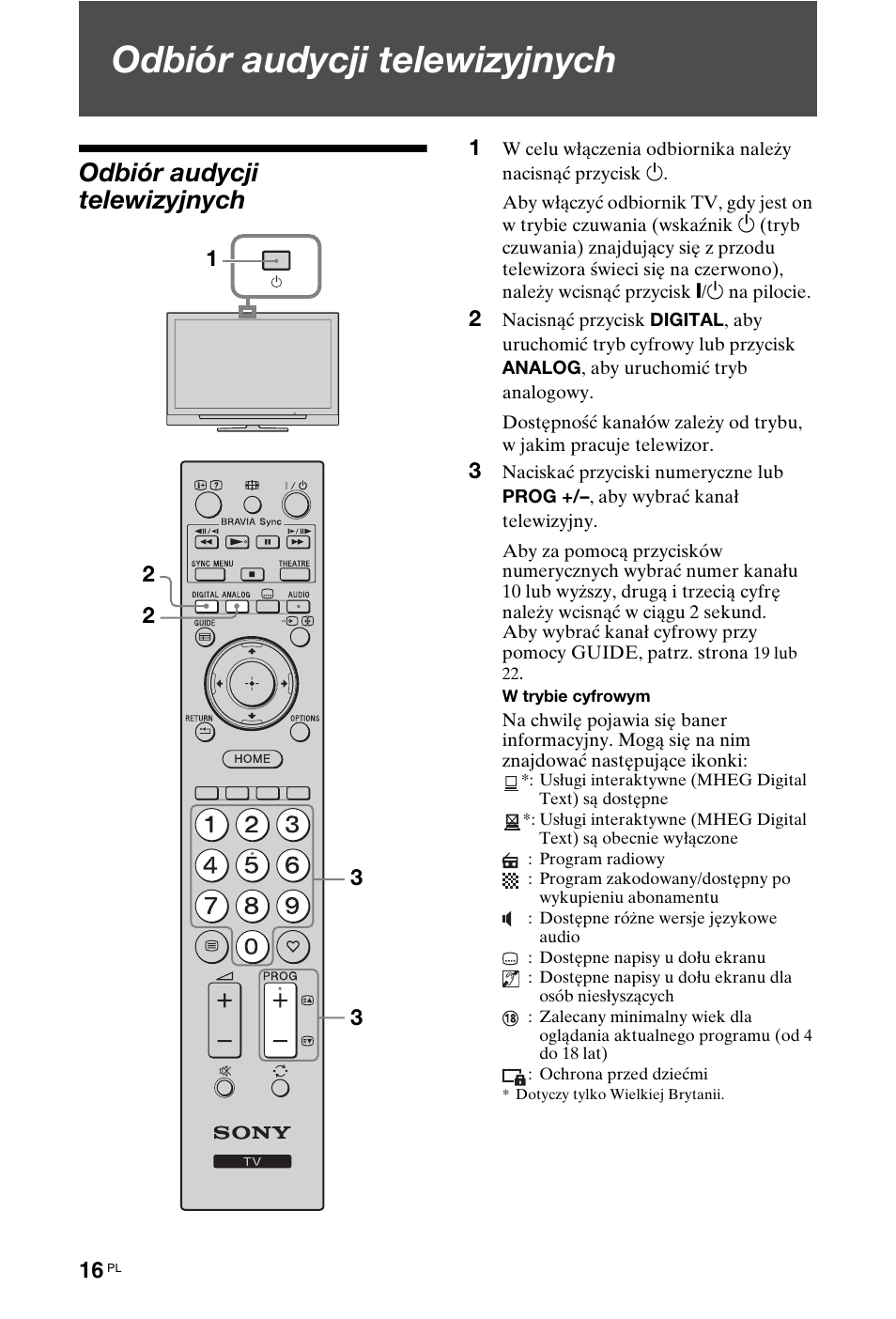 Odbiór audycji telewizyjnych | Sony KDL-40W4710 User Manual | Page 68 / 179