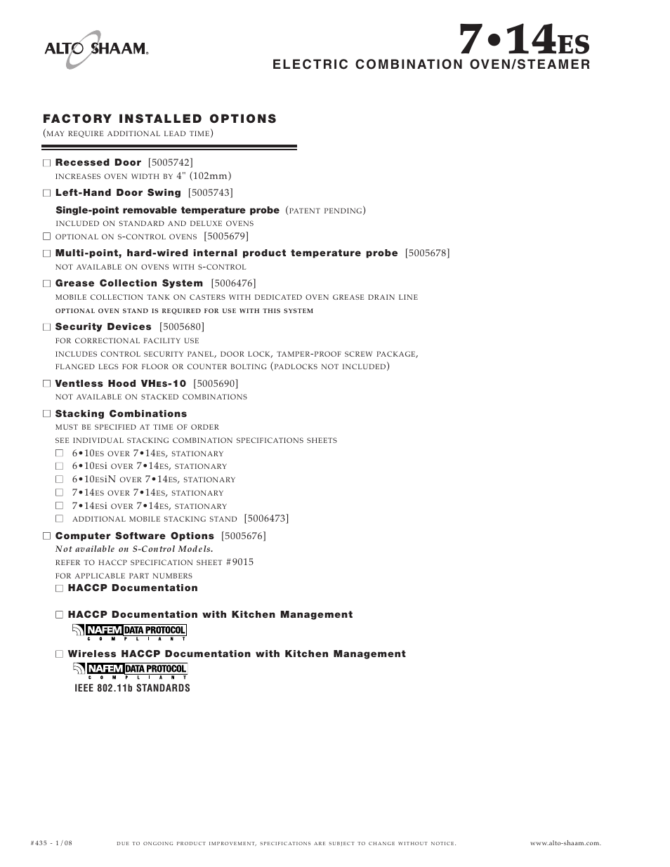 Alto-Shaam 7.14ES User Manual | Page 4 / 6