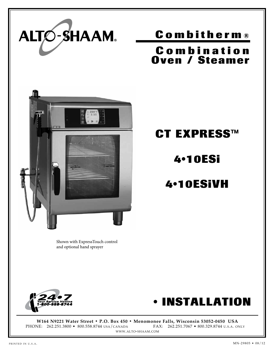 Alto-Shaam Combinaton Oven/Steamer CT Express 4.10ESiVH User Manual | 28 pages