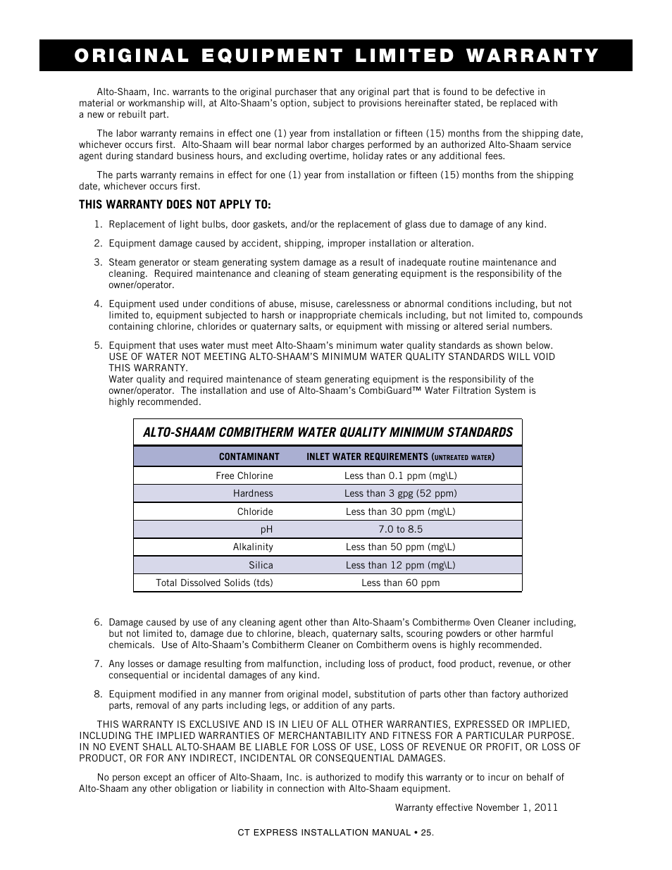 Alto-Shaam Combinaton Oven/Steamer CT Express 4.10ESiVH User Manual | Page 27 / 28